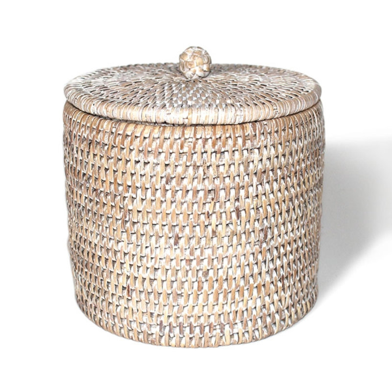 Toilet Paper Holder Single Roll With Lid, White Wash