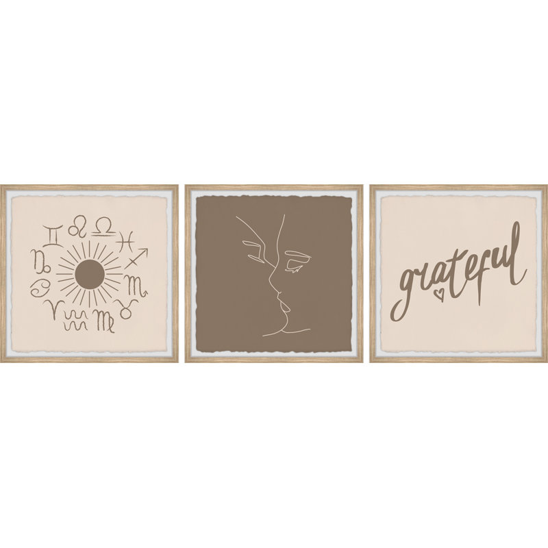 Always Grateful - 3 Piece Single Picture Frame Painting Set, 30cm H x 30cm W x 3.81cm D