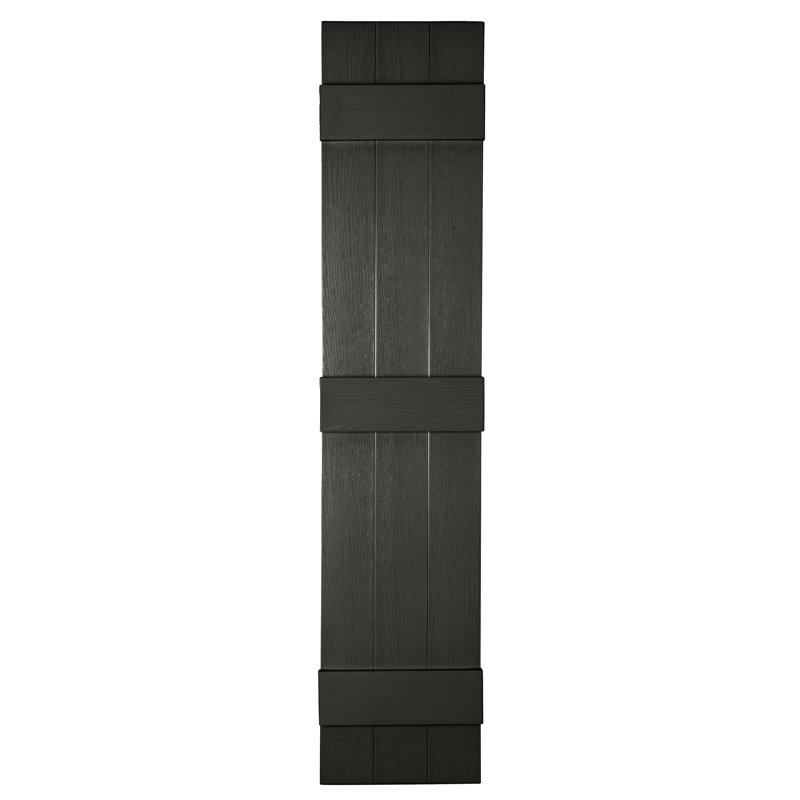 Persiennes personnalisées fermées à 3 planches, 62", Noir, noir, noir, noir