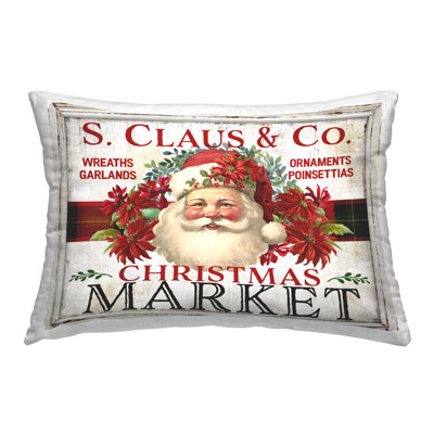 Holiday Christmas Market Decorative Printed Throw Pillow by Creatif Belle