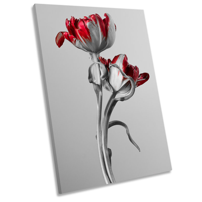 Red Tulip Flowers - Wrapped Canvas Painting, 137.2cm H x 91.4cm W x 4cm D