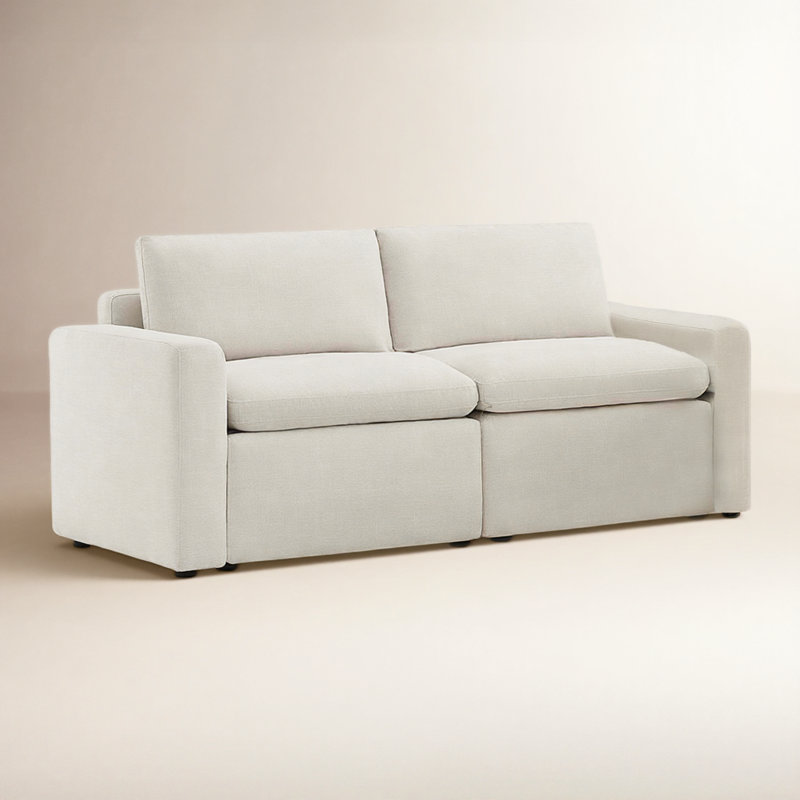 Canapé modulaire inclinable électrique 2 pièces Lana, Effie Lin Performance Linen