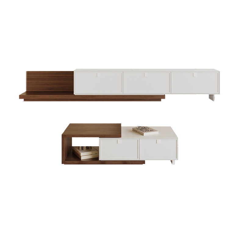 Retractable TV Stand and Coffee Table Set