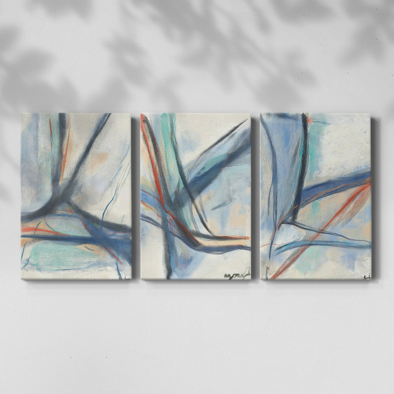 ABSTRACT Series DCCLIV - Toile tendue sur mesure - 3 pièces, H 12 po x l 24 po