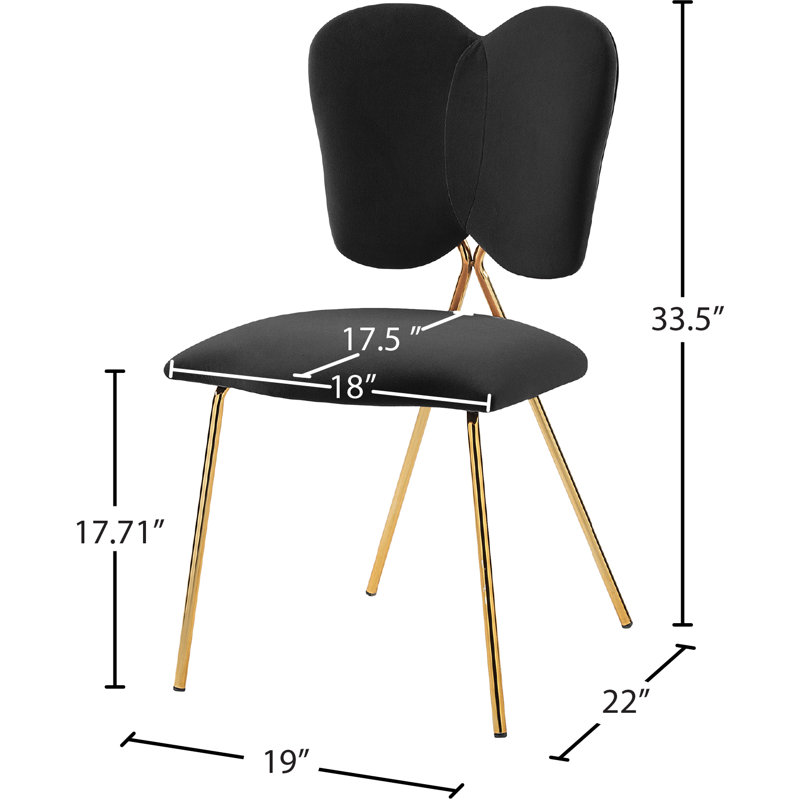 Chaise d'appoint en velours Angel, Velours noir