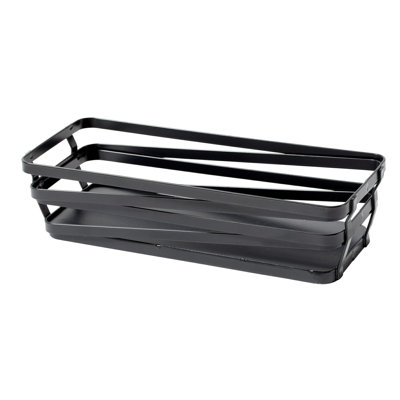 WB-942-MG – 9" X 4" Rectangular Metal Gray Wire Food Serving Basket, Cyclone, 2.25" Tall