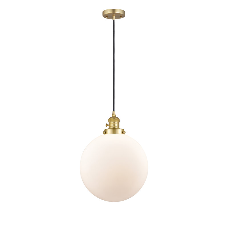 Luminaire suspendu à globe unique à 1 lumière, Ampoule non incluse