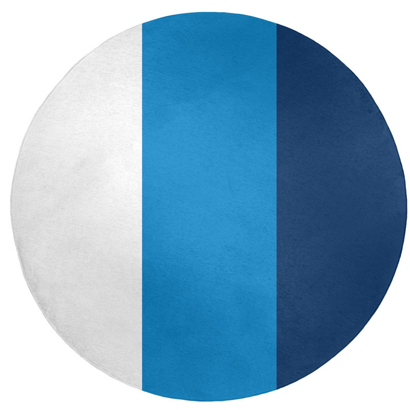 Tapis à rayures en polyester la puissance "la puissance", Rond 5 pi