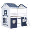 Lit superposé style maison basse avec toit-405219898-405219897