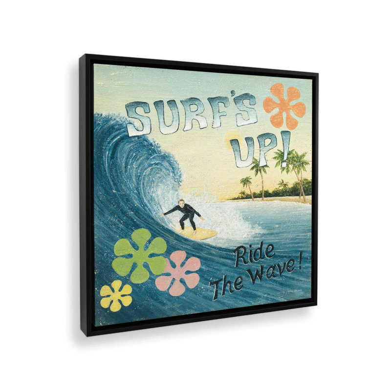 «Surfs Up» par David Carter Brown, reproduction d'art sur toile, H 30 po x l 30 po, Noir