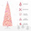 Arbre de Noël enneigé 7,5 pi avec lumières DEL blanc chaud, ouverture automatique, branches de pin rose et blanc