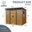 Remise de rangement extérieure en métal 8 pi x 6 pi avec fenêtre et plaque transparente-124152562