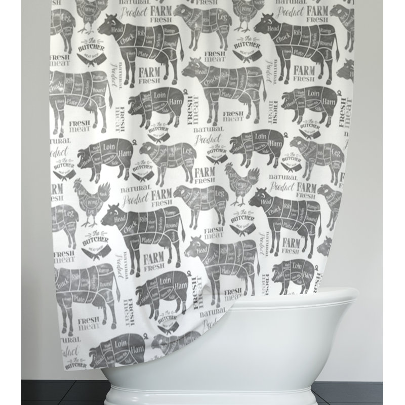 Rideau de douche simple Finthcliffe, H 83 po x l 70 po