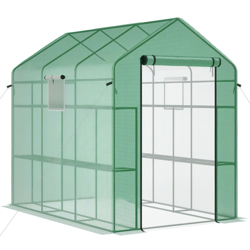 Hobby Greenhouse, 6' H x 5' W x 7' D, Green