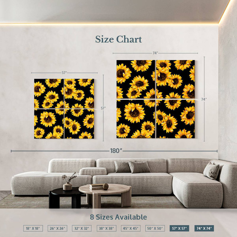 Harnek Decorative Sunflowers, 74'' H x 74'' W