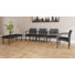Ensemble de meubles de qualité commerciale en acier Lenox | Chaise 4 invités et banc 2 places