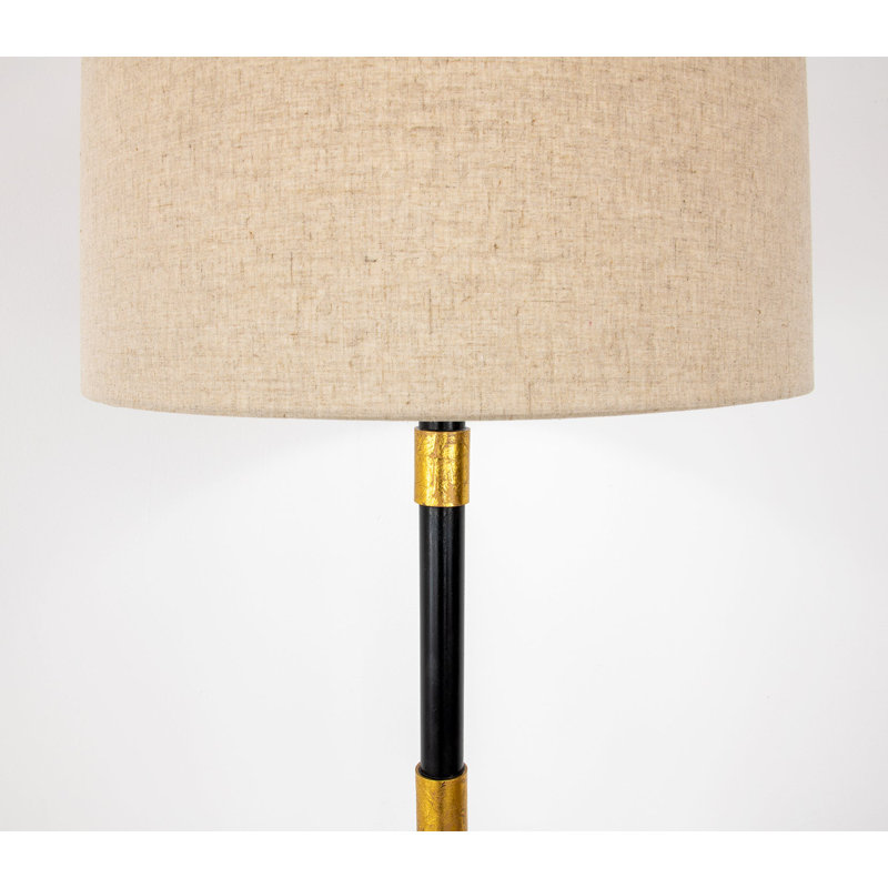 Ivian Table Lamp, Black/Gold Leaf