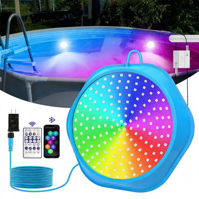20W  Magnetic Suspension Pool Light Color Light Bluetooth Remote Control Underwater Light Intelligent Underwater Light IP68 Waterproof Pool Light