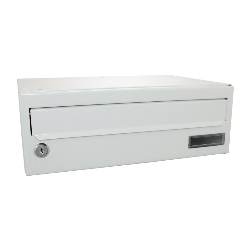 Wharfe Galvanised Steel Wall Mounted Lockable Weatherproof Post Box, White