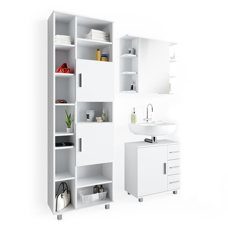 Virna Bathroom Storage Furniture Set, White