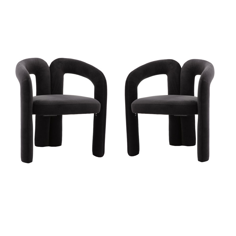 Cahuilla 25.2'' Wide Armchair, Black Velvet