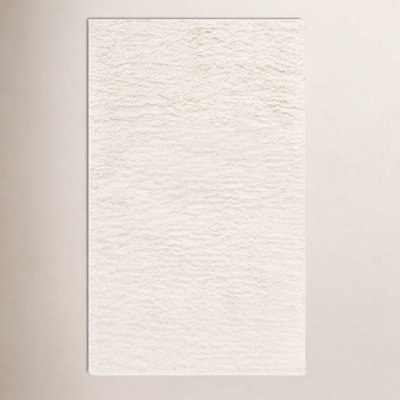 Abriel Ivory Solid Hand-Woven Wool Rug