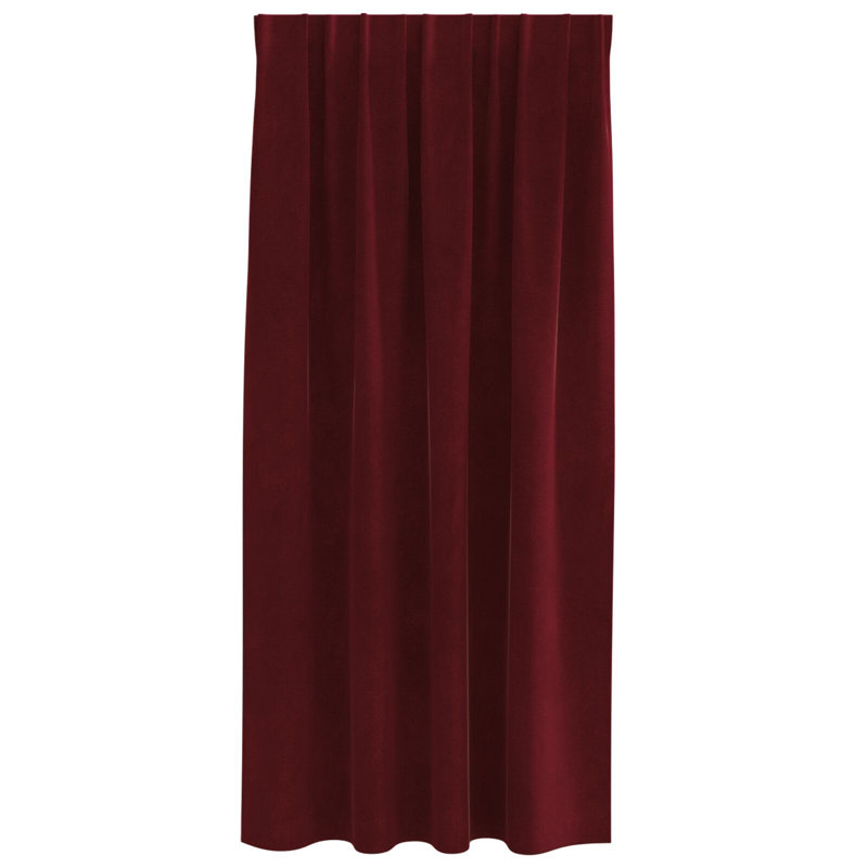 Curtains Polyester 140Cm Sound-Absorbing, 140cm Width x 175cm Drop, Burgundy