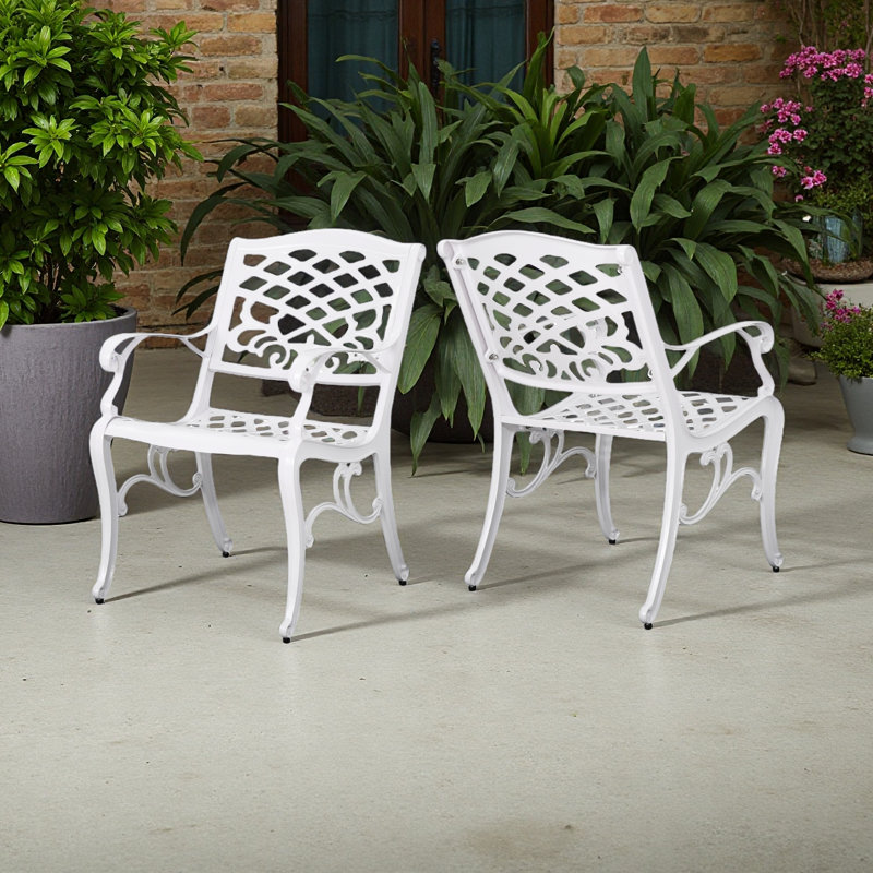 Chaise avec accoudoirs (ensemble de 2), Blanc