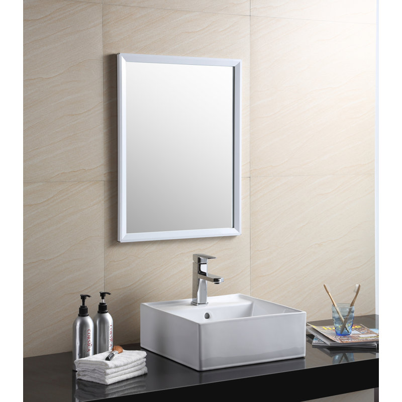 Modern Vitreous China Square Vessel Bathroom Sink