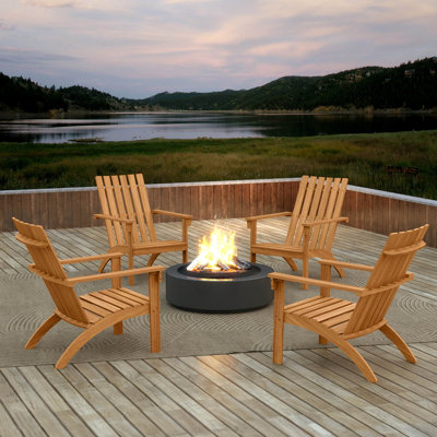 4 chaises Adirondack de patio avec siège incliné et dossier haut pour porche