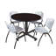 Table de salle de repos Nicklo, chaises empilables 4 M-32668461-32668454