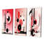 «In The Know Circular Geometrics Black and Pink», 3 pièces sur toile-86930724-86930723