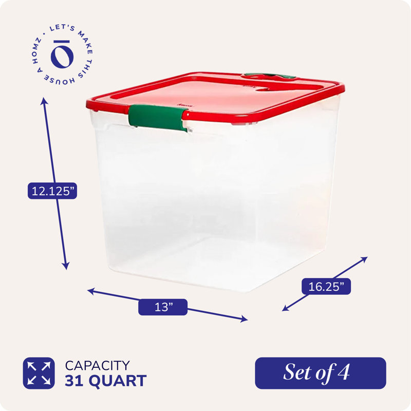 Homz Plastic Storage Tub & Tote