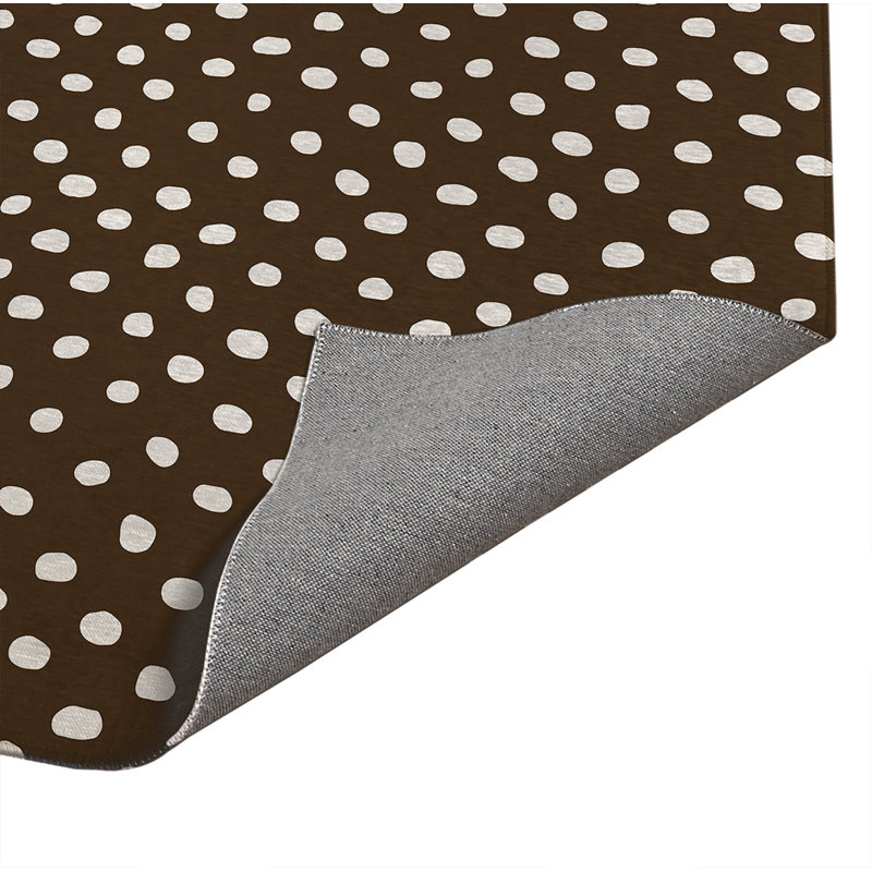 Tapis de cuisine Dot Lyfe, Rectangle 4' x 6', Mocha Brown Dots