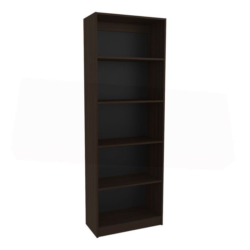 Bibliothèque à 4 tablettes, bureau, noyer teint