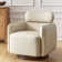 Mahvish Genuine Leather Swivel Rocker Barrel Chair With Adjustable Headrest