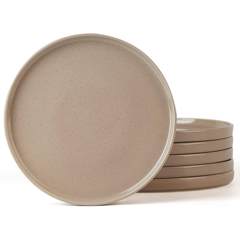 Esten Joss & Main Stoneware 10.2" Dinner Plate (Set of 6), Brown