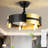 18" 5-Light Black and Gold Industrial Cage Ceiling Fan with Light, 7 ABS Blades, Remote Control, Height Adjustable