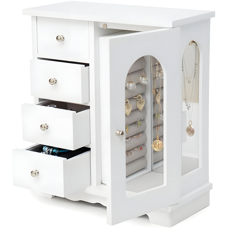Boîte de rangement pour bijoux blanche