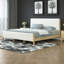 Structure de lit tapissier moderne blanc Boucle-689167188