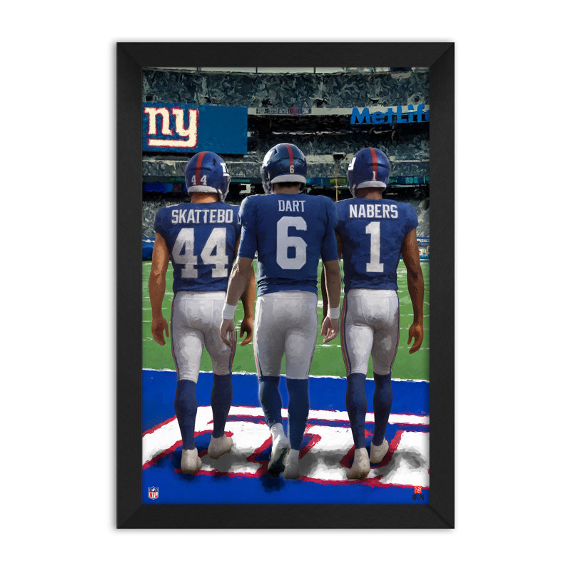 Affiche encadrée 3 joueurs des Giants de New York (NFL), 35,5 x 51 cm, NFL New York Giants