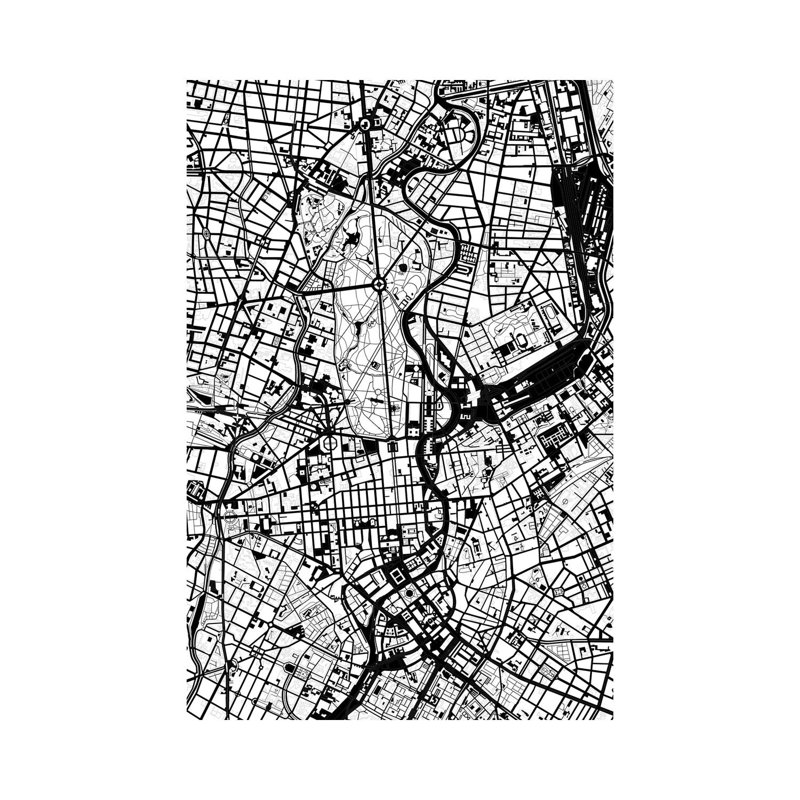 Berlin Black and White 1 Piece Wrapped Canvas Wall Art, 101.6cm H x 66.04cm W x 1.9cm D