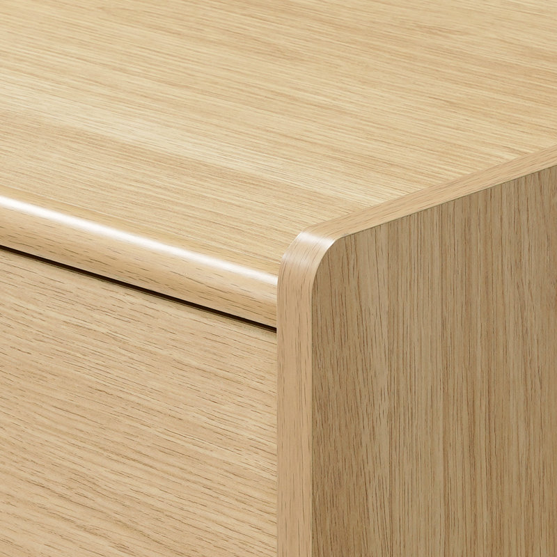 Table de chevet scandinave de 15,5 po de hauteur avec tiroir et tablette ouverte, table de chevet en bois de chêne avec plateau