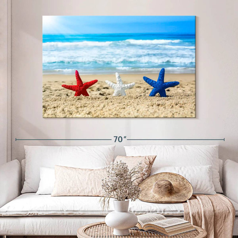 Beach patriotic starfish Aletra, H 34 po x l 51 po