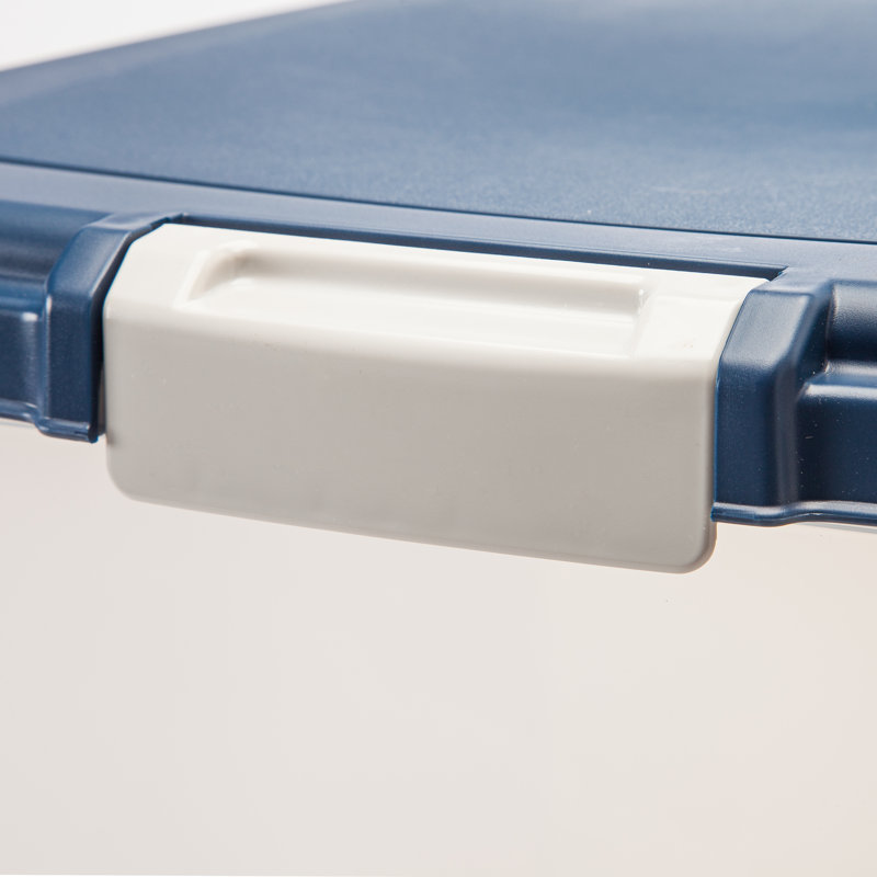 Blue 69 Quart Airtight Plastic Pet Food Storage Container with Casters