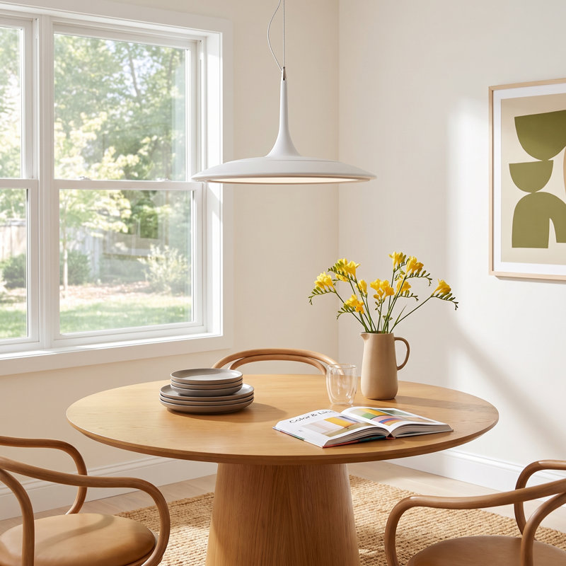 Ricky 1 - Light LED Unique/Statement Pendant, Matte White