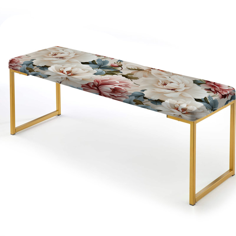 Banc de pivoines blanc antique et floral