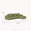 Canapé d'angle modulaire moderne en velours côtelé comprimé vert, avec pouf-1183625760
