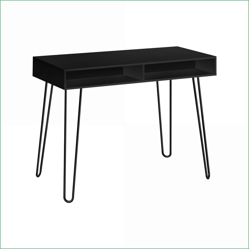 Bureaux, bureau d'ordinateur moderne de 40 po avec casiers de rangement, configuration gauche / droite, stratifié noir | Noir | Panneau de particules