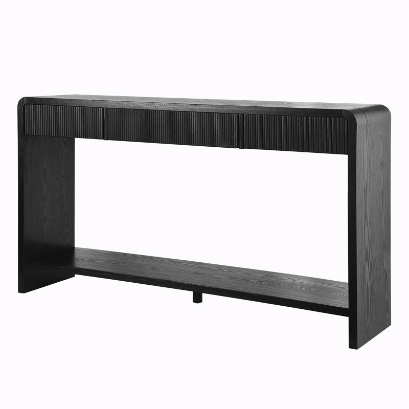 Console moderne à 3 tiroirs, Noir
